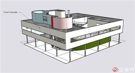 萨伏伊别墅建筑设计CAD方案图（带SU模型）