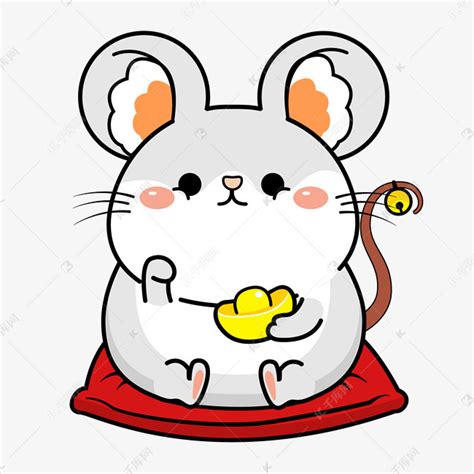 2020鼠年矢量可爱卡通老鼠招财素材图片免费下载-千库网