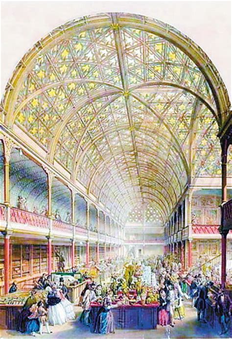 1851年第一届博览会的巨大展馆“水晶宫”