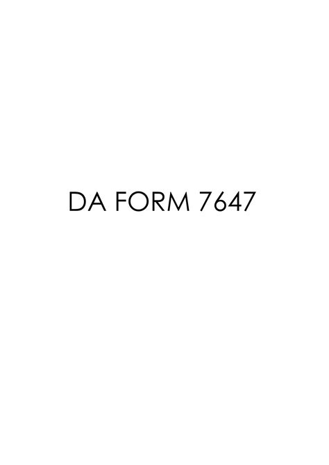 Download Fillable da Form 7647 | army.myservicesupport.com