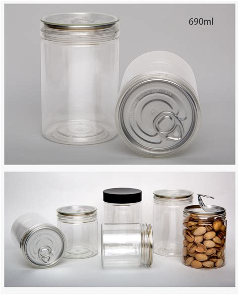 加厚款透明塑料罐食品密封罐包装干果炒货坚果PET塑料瓶500Ml-阿里巴巴
