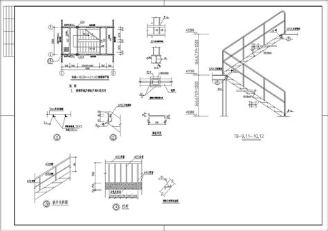 三类钢结构楼梯结构施工图CAD-钢结构节点详图-筑龙结构设计论坛