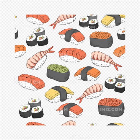 可爱卡通表情寿司背景图片免费下载-千库网