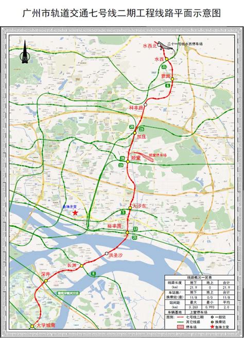2020广州地铁7号线二期高清线路图（附进展）- 广州本地宝