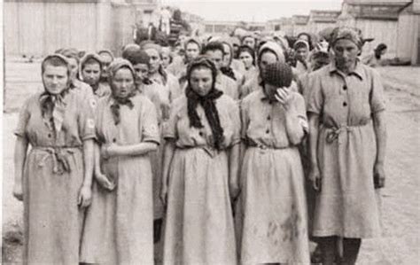 纳粹老照片：犹太妇女被德军强迫脱光衣服后，排着队等待被枪杀|犹太|纳粹|德军_新浪新闻