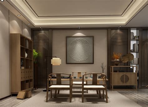 现代极简客厅茶室 - 效果图交流区-建E室内设计网