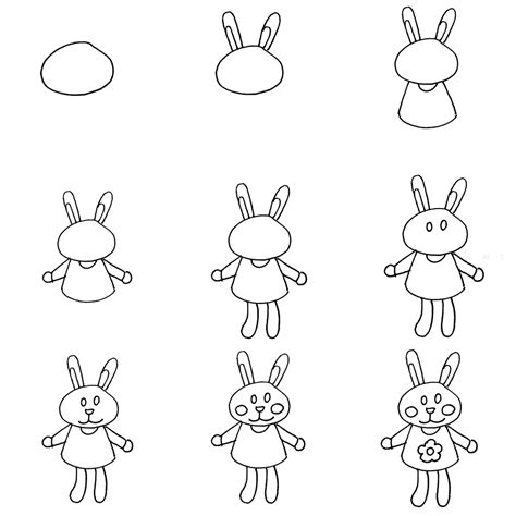 快乐的小兔子简笔画画法图片步骤🎬小小画家