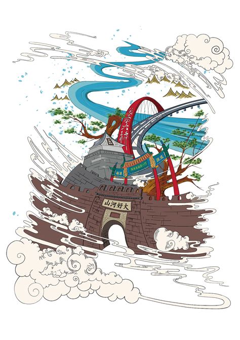 个人创作-《大好河山·张家口之大境门》|插画|创作习作|飞翔的小又鸟 - 原创作品 - 站酷 (ZCOOL)