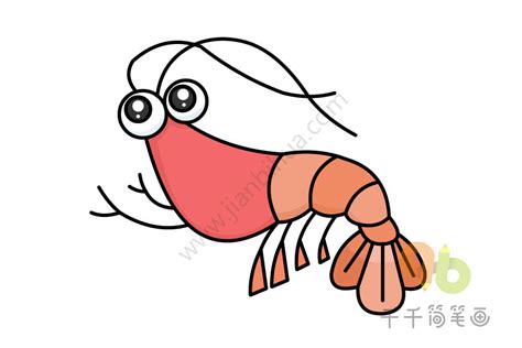儿童简笔画小龙虾的画法_海洋动物