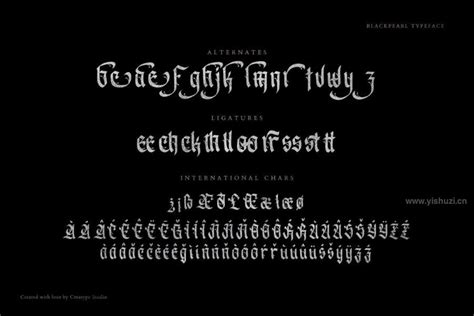 哥特式神秘暗黑的英文衬线字体-Velskud - 艺字网