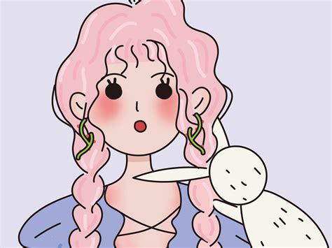 游泳发型甜美女生头像