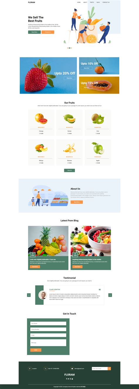 水果商城网站模板设计，简约的水果网站设计模板_墨鱼部落格