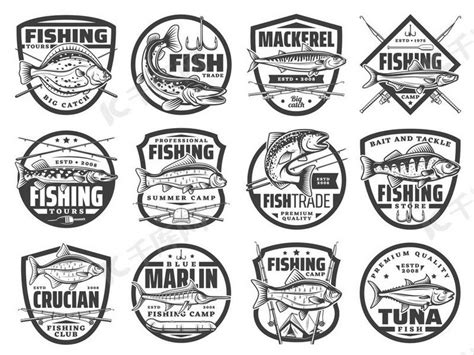 钓鱼运动、渔夫俱乐部和锦标赛矢量设计的鱼类和海鲜徽章。背景图片免费下载_海报banner/高清大图_千库网(图片编号6264916)