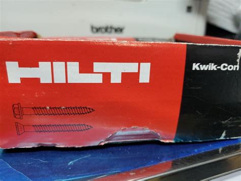 100 Hilti Kwik-Con II+ Screw Anchor with Torx Hex Head 1/4" x 4 ...