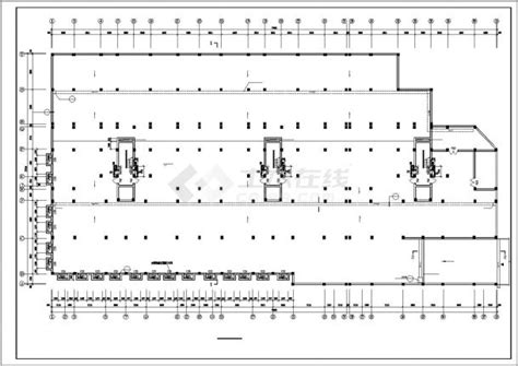临街1万平米12层框架结构商住楼建筑设计CAD图纸（1-3层商用/含机房层）_住宅小区_土木在线
