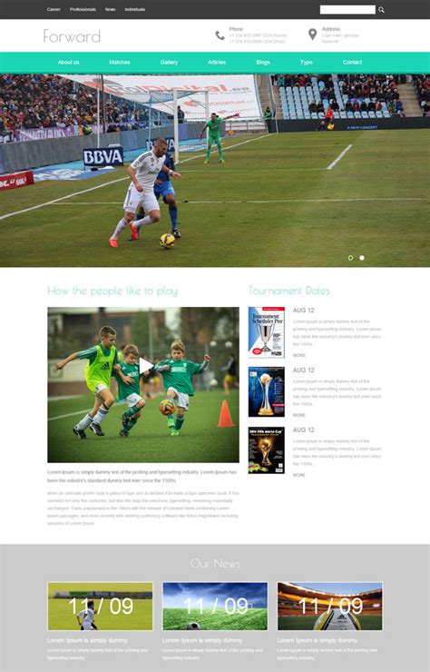 足球视频直播网页模板_站长素材