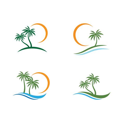 Conjunto de logotipo de verão palmeira 673067 Vetor no Vecteezy