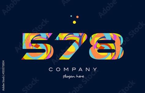 "578 colorful digit number numeral logo icon" Stock image and royalty ...