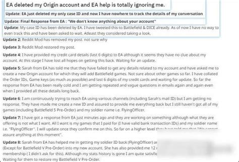一名Origin用户价值上万的游戏账号被莫名删除