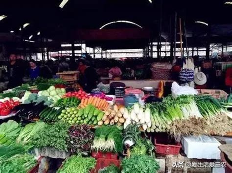 菜市场怎样摆菜,卖菜摊位怎么摆放蔬菜,蔬菜台子图片_大山谷图库