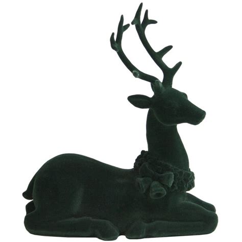 Northlight 10" Green Laying Reindeer Christmas Figurine | Wayfair