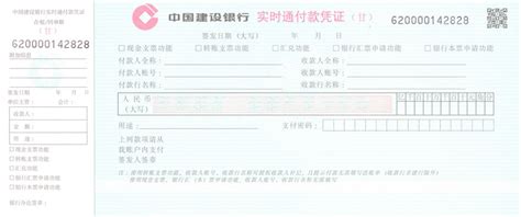 结算业务0009(中国建行银行，实时通付款凭证)