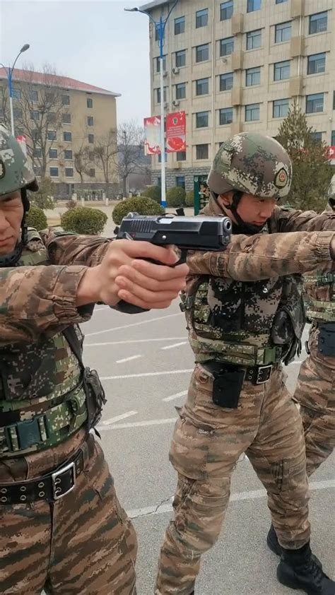 组图:烟台武警新兵授枪现场枪支林列-中国长安网