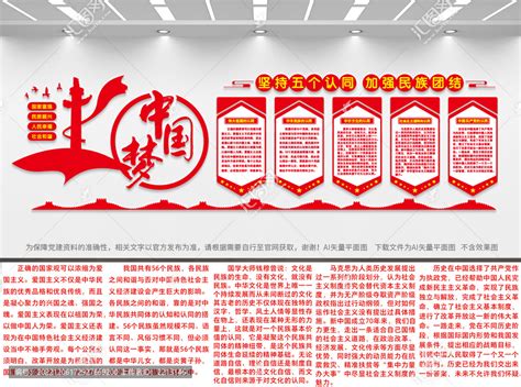 五个认同文化墙,宣传类展板,宣传展板模板,设计,汇图网www.huitu.com