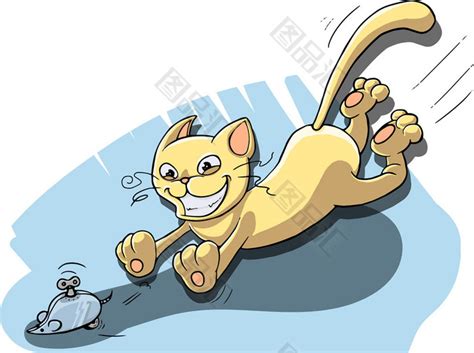 卡通猫抓老鼠元素_图品汇