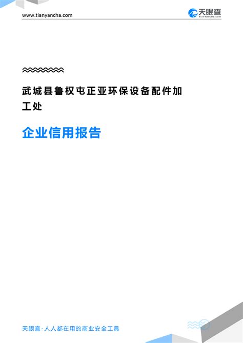 武城县鲁权屯正亚环保设备配件加工处(企业信用报告)- 天眼查_word文档在线阅读与下载_免费文档