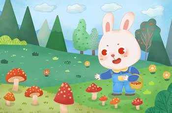 采蘑菇的小兔子与兔妈妈_中国童话故事