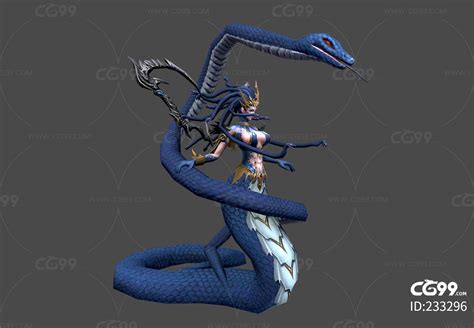 动画 美杜莎 女王 手绘 蛇妖 蛇精-cg模型免费下载-CG99