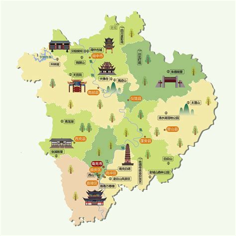 四川南充地图全图高清版图片预览_绿色资源网