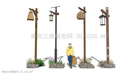 创意竹子灯户外庭院公园广场小区景观照明定制太阳能高杆竹筒路灯-阿里巴巴