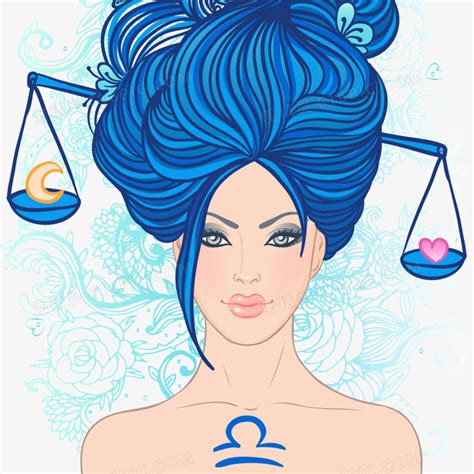 甜美女生头像手绘天秤座