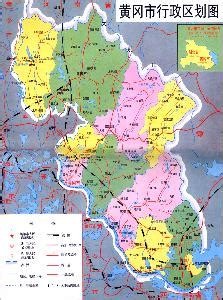 湖北黄冈地图图片