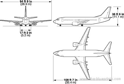 Boeing aircraft 737 (300/400/500) - drawings, dimensions, figures ...