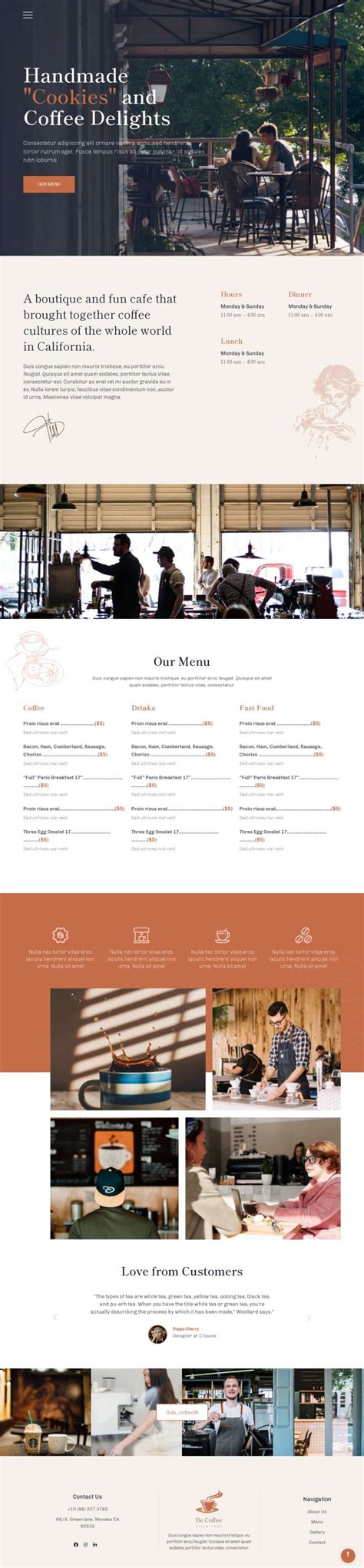 咖啡厅网站源码，休闲咖啡馆网页设计模板-17素材网