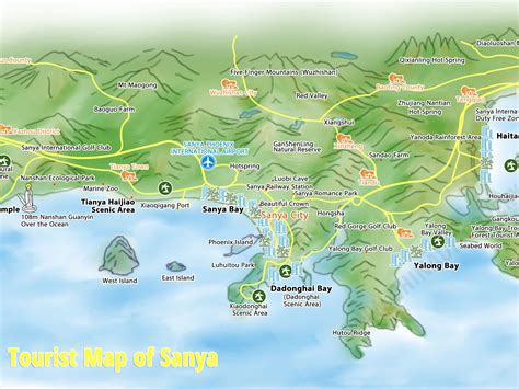 三亚手绘地图-英文版 sketch tourist map of Sanya_carolineyuan-站酷ZCOOL