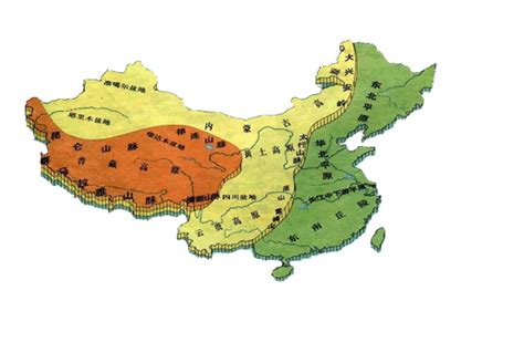 中国海拔分布图图片