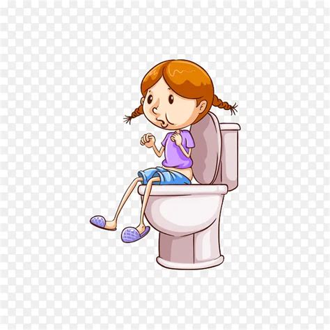 卡通可爱蹲着上厕所的女孩PNG图片素材下载_图片编号yljlpozy-免抠素材网