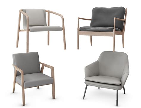 Z14-1210单北欧单椅子休闲椅组合3d模型下载-【集简空间】「每日 ...
