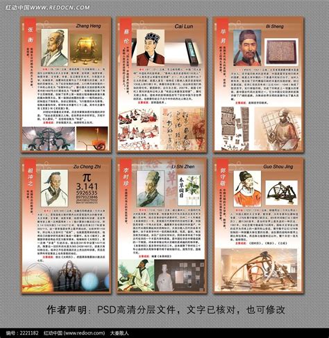 中国古代著名科学家展板介绍图片_学校展板_编号2221182_红动中国