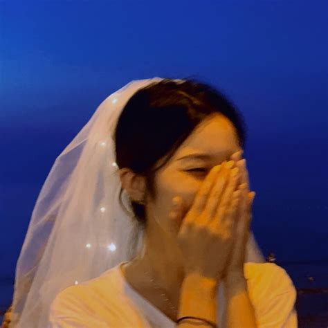 温柔头纱头像女生