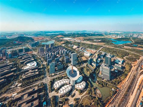 武汉城市全景晴天建筑光谷未来科技城航拍摄影图配图高清摄影大图-千库网