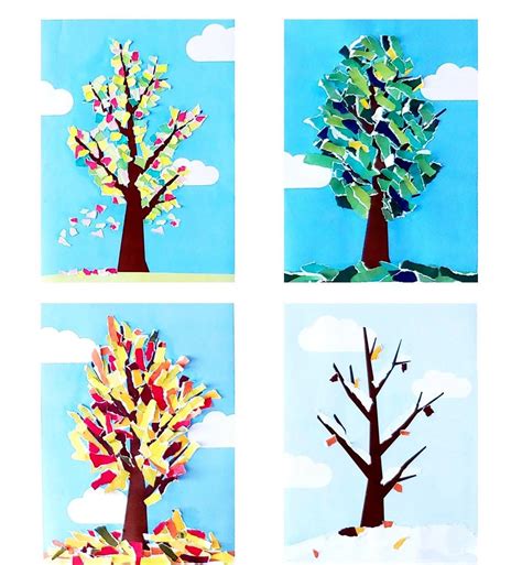 秋天的亲子小手工——“树”的撕纸画|亲子|手工|彩纸_新浪新闻