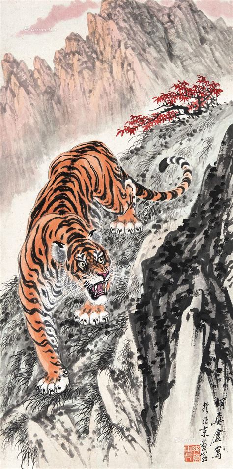 猛虎下山图图片