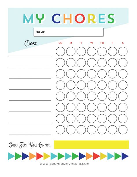 43 Free Chore Chart Templates For Kids ᐅ Template Lab - Free Printable ...