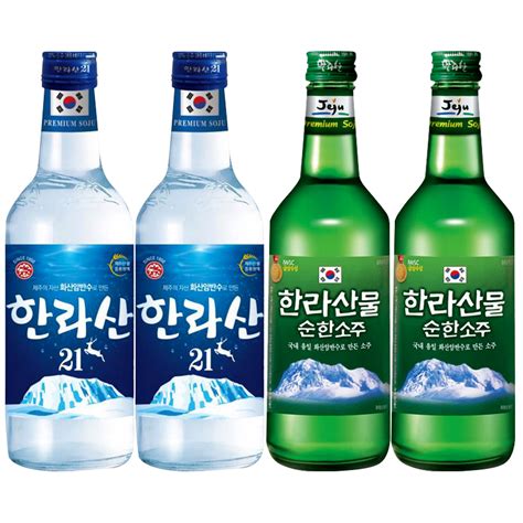 韩国进口汉拿山烧酒系列混装清酒360ml*4瓶原味清淡味玻璃瓶装_虎窝淘