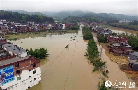 赣州发布洪水蓝色预警 航拍赣县部分乡镇农田被淹|水位|洪峰_凤凰资讯